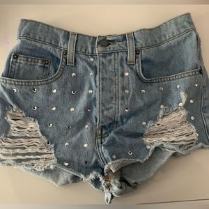 Carmar Titania Rhinestone Denim Shorts
